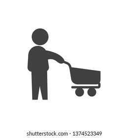Happy shopping icon- Vector happy shopping full editable icon for website or mobile apps.
