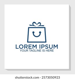 happy shopping logo design concept, business logo design inspiration