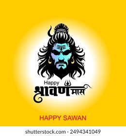 Happy Shravan Maas Indian Hindu Festival Vector Illustration