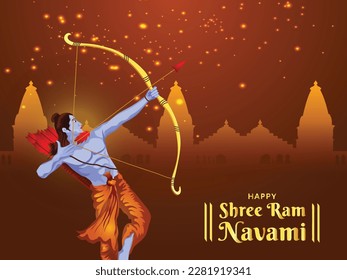 Happy Shree Ram Navami Festival mit Vektorgrafik