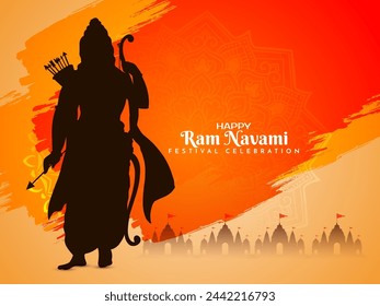 Happy Shree Ram Navami Indian religious festival background design vector