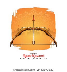 Happy Shree Ram Navami Indian religious festival background design vector