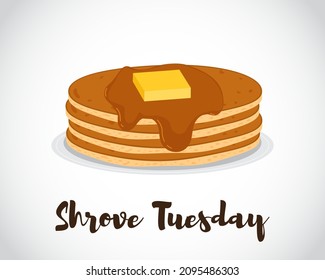 Happy Shrove Tuesday, Pancake Day Vector Illustration