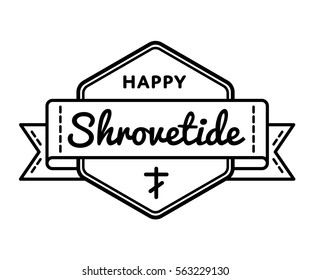 Happy Shrovetide emblem isolated vector illustration on white background. 20 february world orthodox holiday event label, greeting card decoration graphic element