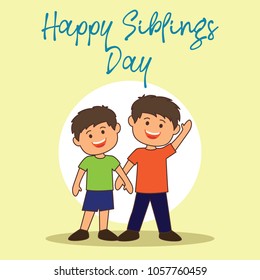 happy sibling's day concept. vector illustration