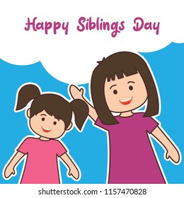 happy sibling's day concept. vector illustration