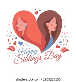 happy sibling's day concept. vector illustration