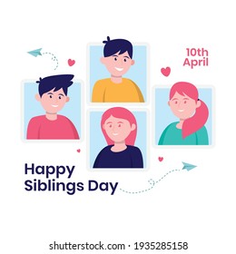 happy sibling's day concept. vector illustration