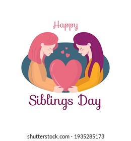 happy sibling's day concept. vector illustration