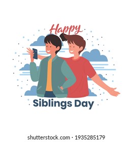 happy sibling's day concept. vector illustration