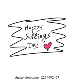 Happy Siblings day. Vector illustration. April 10th