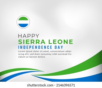 Happy Sierra Leone Independence Day April 27th Celebration Vector Design Illustration. Template for Poster, Banner, Advertising, Greeting Card or Print Design Element