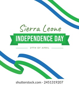 Happy Sierra Leone Independence Day April 27th Celebration Vektorgrafik Design Illustration. Vorlage für Plakat, Banner, Werbung, Grußkarte oder Print Design Element