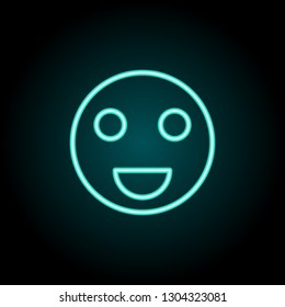Happy sign icon. Elements of Image in neon style icons. Simple icon for websites, web design, mobile app, info graphics