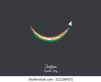 Happy sign of Indian republic day. flag with smile sign. Indian republic day concept. vector illustrations.