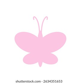 Happy silhouette butterfly character. Cute cartoon butterfly silhouette – cheerful and playful vector illustration. 