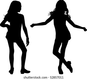 Happy silhouette children