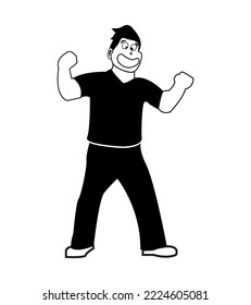 happy silly face emotion cartoon people vector illustration