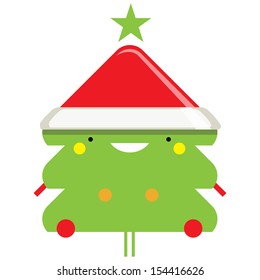 Happy simple and cute ball Santa Claus cartoon character