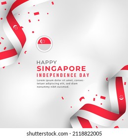 Happy Singapore Independence Day August 9th Celebration Vector Design Illustration. Template for Poster, Banner, Advertising, Greeting Card or Print Design Element