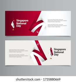 Happy Singapore Independence Day Celebration Creative Market Vector Template Design Illustration
