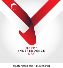 Happy Singapore Independence Day Vector Template Design Illustration