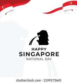 Happy Singapore National Day Celebration Vector Template Design Illustration