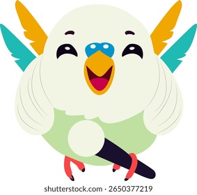 Happy Singing Bird Cartoon hand drawn