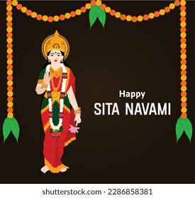 Happy Sita Navami Indian Hindu Festival Celebration Vector Design 