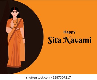 Happy Sita Navami Indian Hindu Festival Celebration Vector Design