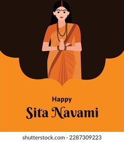 Happy Sita Navami Indian Hindu Festival Celebration Vector Design