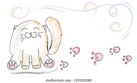 Happy sitting cat