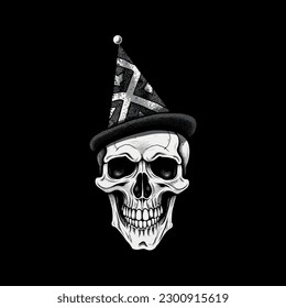 Happy skull in party hat.