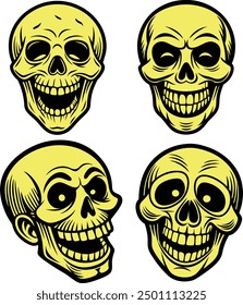 Happy Skull Vector Art, Icons and Graphics Illustration