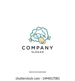 happy sleeping sheep vector logo template. eps10