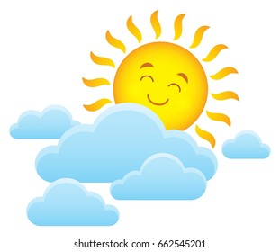 Happy sleeping sun theme image 1 - eps10 vector illustration.