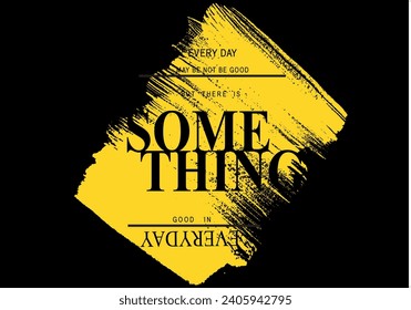 happy slogan with frame on brush effect vector
