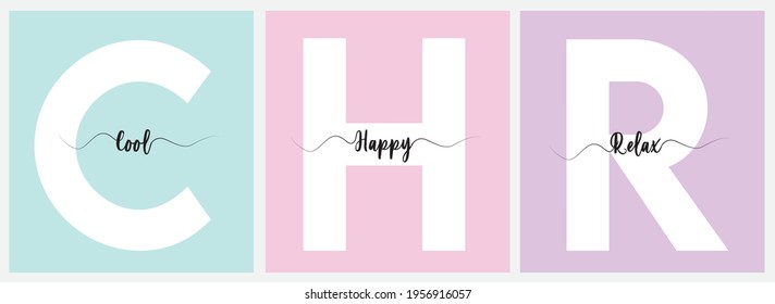 happy slogan set. handdrawn print for t shirt, poster, wallpaper, backgorund. printed frame set