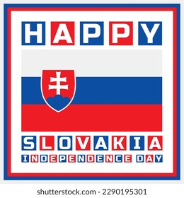 Feliz día de la independencia de Eslovaquia Ilustración de diseño de plantilla de vectores