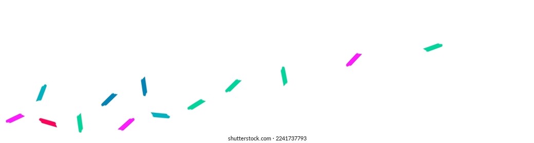 Happy Smear Abstract Vector White Panoramic Background. Christmas Confetti Invitation. Festive Shavings Wallpaper. Color Dust Carnaval Postcard.