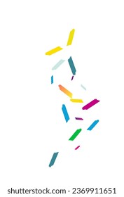 Happy Smear Abstract Vector White Background. Christmas Dust Postcard. Fun Brush Backdrop. Rainbow Paint Invitation Card.