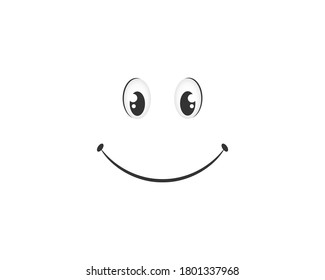 Happy smile cartoon, emoticon, vector illustration isolated on white background.