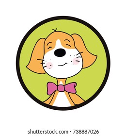 Happy smile dog. Chinese new year symbol. 