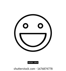 happy smile emoji icon vector illustration simple design