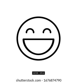 Happy Smile Emoji Icon Vector Illustration Simple Design