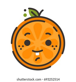 Happy Smile Emoji Smiley Orange Fruit Stock Vector (Royalty Free ...