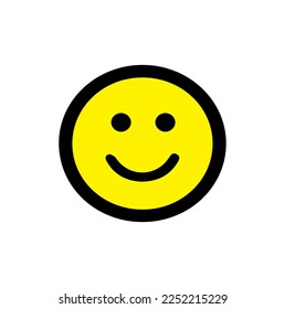 happy smile emot icon isolated on background