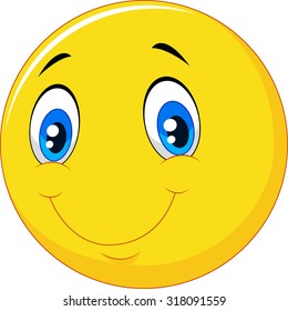 Happy smile emoticon on white background