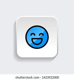 happy smile emoticon web icon symbol with modern flat style icon for web site design, logo, app, UI isolated on white background. Vector illustration