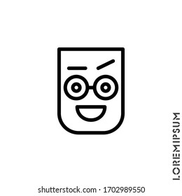 Happy Smile Eyes Open with a raised eyebrow emotion Icon Vector Illustration. Outline Style. Smile vector icon, happy symbol. Linear style sign for mobile concept and web design symbol 